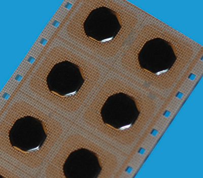 Black adhesives are used as encapsulation to cover electronic components